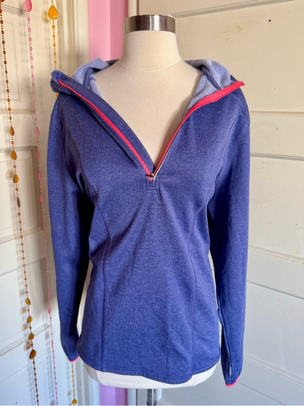 Champion Semi Fitted Purple Pink Half Zip Hoodie Pullover